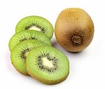 Juicy Kiwi Fruit Isolated On White Background Stock Photo