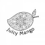 Juicy Mango Black And White Mandala Stock Photo