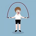 Jumping Rope Exercise Stock Photo