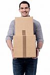 Just Now Got My Parcels Stock Photo