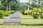 Kanchanburi, Thailand - May 3, 2014: Chungkai War Cemetery This Is Historical Monuments Where To Respect Prisoners Of The World War 2 Rest In Peace Here In Kanchanaburi Province, Thailand Stock Photo