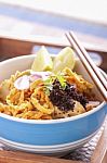 Khao Soi Curry Noodle Northern Thai Traditional Food Stock Photo