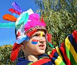 Kid Dressed As Indian Stock Photo