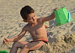 Kid On The Beach Stock Photo