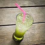 Kiwi Italian Soda Stock Photo