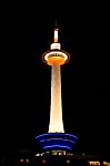 Kyoto Tower At Night In Kyoto ,japan Stock Photo