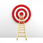 Ladder To Red Target Stock Photo
