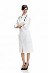 Lady Doctor With Crossed Arms Stock Photo