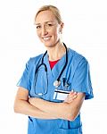 Lady Doctor With Stethoscope Stock Photo