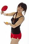 Lady serving pingpong Stock Photo