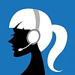 Lady With Headphone Stock Photo