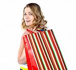 Lady With Shopping Bag Stock Photo