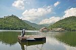 Lake Cable Boat Stock Photo