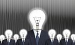 Lamp Head Businessmen Stock Photo