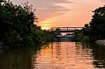 Landscape Small Canals And Bridge Stock Photo