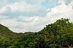 Landscape With Mountain Range Stock Photo