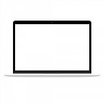 Laptop Pc Drawing Flat Design Blank Screen On White Background Stock Photo