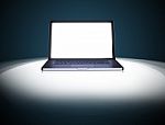 Laptop with blank screen Stock Photo