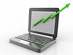 Laptop With Business Graph Stock Photo