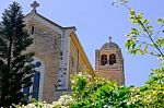 Latrun Church Yard Stock Photo