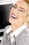 Laughing Businesswoman Stock Photo