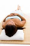 Laying Woman Ready To Take Massage Stock Photo