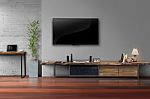 Led Tv On Concrete Wall With Wooden Furniture In Living Room Stock Photo