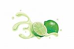 Lemon Fresh With Splash  Illustration Stock Photo