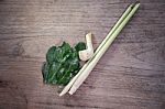 Lemon Grass,galangal,kaffir Lime Leaves. Thai Traditional Spicy Soup Ingredients On Wood Background Stock Photo