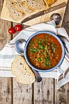 Lentil And Tomato Soup Stock Photo