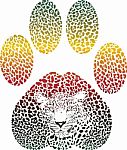 Leopard Color Footprint Stock Photo