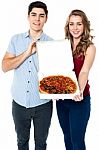 Lets Share The Yummy Pizza Stock Photo