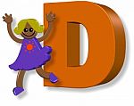 Letter D Girl Stock Photo