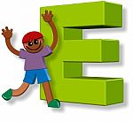 Letter E Boy Stock Photo