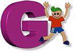 Letter G Boy Stock Photo