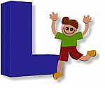 Letter L Boy Stock Photo