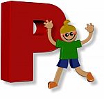 Letter P Boy Stock Photo