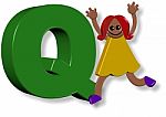 Letter Q Girl Stock Photo