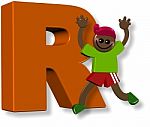 Letter R Boy Stock Photo