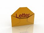 letter text on envelope Stock Photo