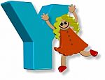 Letter Y Girl Stock Photo