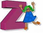 Letter Z Girl Stock Photo