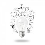 Light Bulb With Drawing Business Plan Strategy Concept Idea Stock Photo