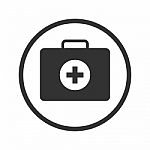 Linear First Aid Box Icon -  Iconic Design Stock Photo