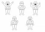 Linear Policeman Cartoon Character Stock Photo