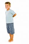 Little Boy Standing Stock Photo