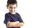 Little Boy With Folded Hands Stock Photo