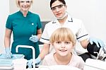 Little Girl After Her Treatment Stock Photo