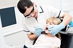 Little Girl At Dental Clinic Stock Photo