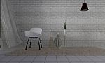 Loft And Simple Living Room With Chair And Wall Background-3d Re Stock Photo